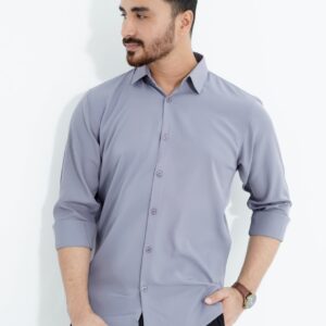 Ash Spandex Glossy Fabrics Shirt